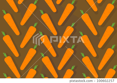 yellow ripe fresh carrot with green leaves growing in the ground on the farm background vector illustration yellow ripe fresh carrot with green leaves growing in the ground on the farm background vector illustration 100602257