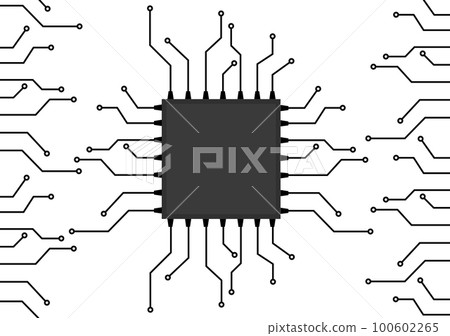 circuit board with a microprocessor for a computer scheme vector illustration electronics circuit board with a microprocessor for a computer scheme vector illustration electronics 100602265