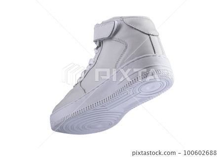 Sport shoes. White high sneaker on a white background. Sport shoes. White high sneaker on a white background. 100602688