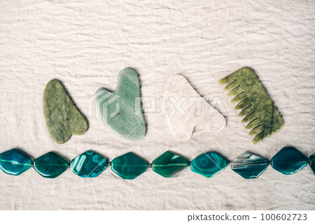 Natural stone gua sha tools for facial acupuncture massage Natural stone gua sha tools for facial acupuncture massage 100602723