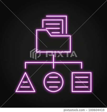 Data classification neon icon in line style 100604410