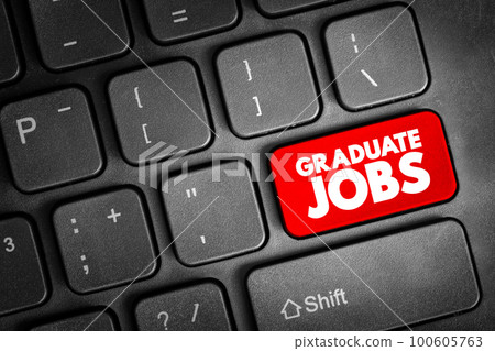Graduate Jobs text button on keyboard, concept background 100605763