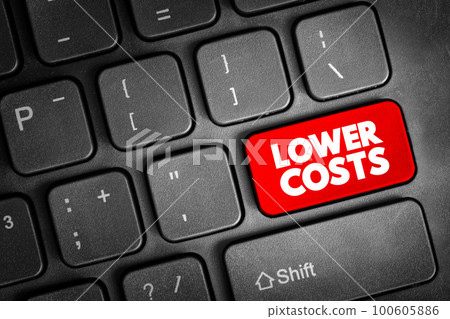Lower Costs text button on keyboard, concept background Lower Costs text button on keyboard, concept background 100605886