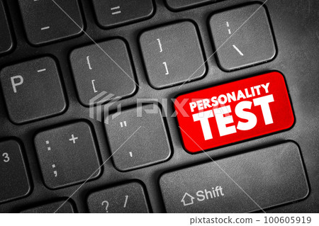 Personality Test text button on keyboard, concept background 100605919