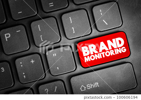 Brand Monitoring text button on keyboard, concept background Brand Monitoring text button on keyboard, concept background 100606194