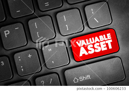 Valuable Asset text button on keyboard, concept background Valuable Asset text button on keyboard, concept background 100606233