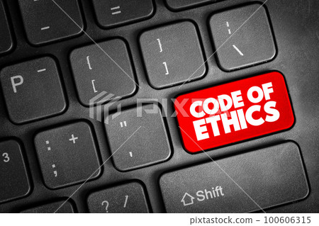 Code Of Ethics text button on keyboard, concept background 100606315