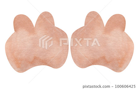 Animal tracks. Animal feet silhouette. Path for walking on the paws of wild animals or footprints. Watercolor footprints. 100606425