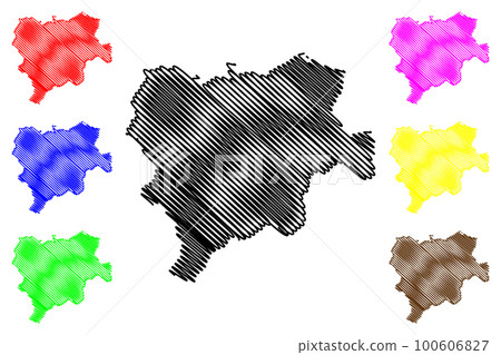 Province of Albacete (Kingdom of Spain, Autonomous Community Castilla La Mancha or Castile La Mancha) map vector illustration, scribble sketch Albacete map Province of Albacete (Kingdom of Spain, Autonomous Community Castilla La Mancha or Castile La Mancha) map vector illustration, scribble sketch Albacete map 100606827