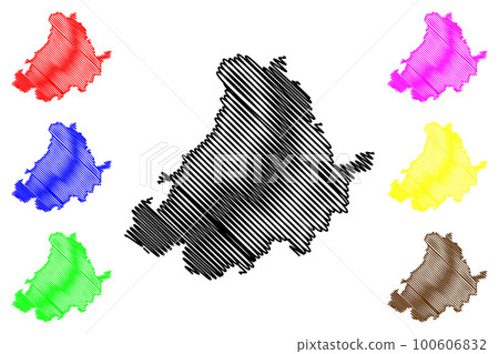 Province of Avila (Kingdom of Spain, Autonomous Community Castile and Leon) map vector illustration, scribble sketch Avila map 100606832