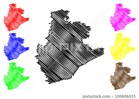 Province of Barcelona (Kingdom of Spain, Autonomous Community Catalonia) map vector illustration, scribble sketch Barcelona map 100606835