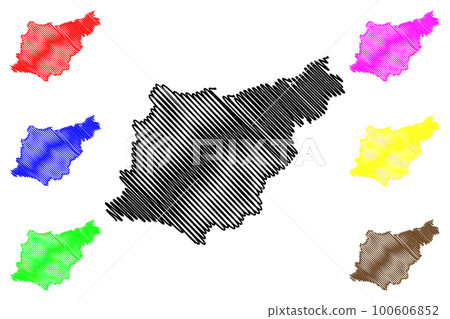 Province of Gipuzkoa (Kingdom of Spain, Basque Autonomous Community, Basque Country) map vector illustration, scribble sketch Gipuzkoa map 100606852