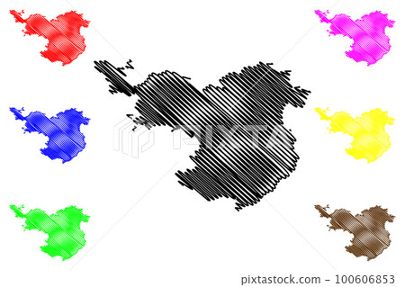 Province of Girona (Kingdom of Spain, Autonomous Community Catalonia) map vector illustration, scribble sketch Girona map 100606853