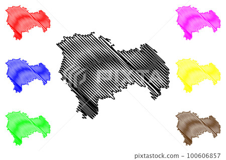 Province of Guadalajara (Kingdom of Spain, Autonomous Community Castilla La Mancha or Castile La Mancha) map vector illustration, scribble sketch Guadalajara map Province of Guadalajara (Kingdom of Spain, Autonomous Community Castilla La Mancha or Castile La Mancha) map vector illustration, scribble sketch Guadalajara map 100606857