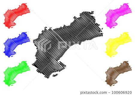 Province of Tarragona (Kingdom of Spain, Autonomous Community Catalonia) map vector illustration, scribble sketch Tarragona map 100606920