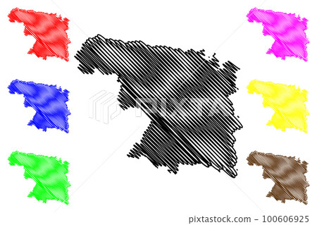 Province of Zamora (Kingdom of Spain, Autonomous Community Castile and Leon) map vector illustration, scribble sketch Zamora map 100606925