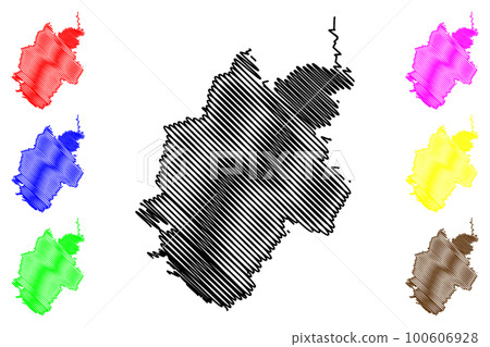 Nurnberger Land district (Federal Republic of Germany, rural district Middle Franconia, Free State of Bavaria) map vector illustration, scribble sketch Nurnberger Land map 100606928