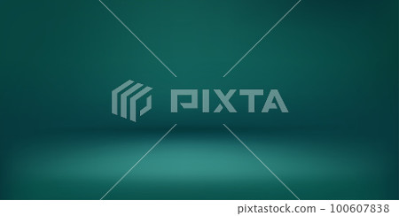 Abstract illuminated empty dark green room. Design template. 3d vector background Abstract illuminated empty dark green room. Design template. 3d vector background 100607838