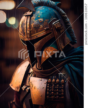 Medieval formidable knights prepare for historical battle. A historical medieval concept. Generative AI Art. 100610057
