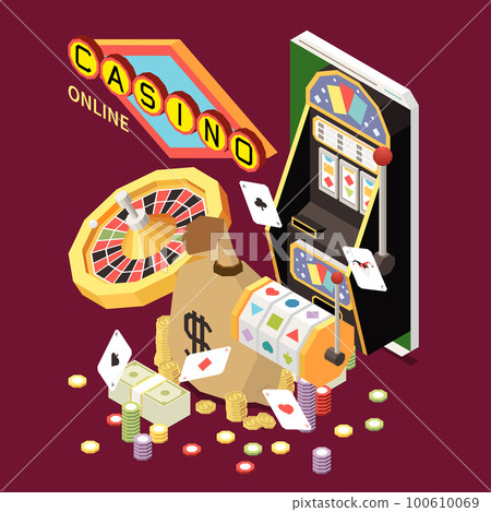 Online Casino Isometric Composition 100610069