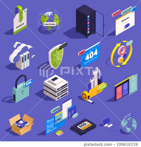 Web Hosting Icon Set 100610139