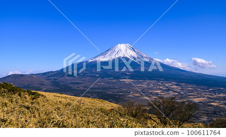 （山梨縣）晴空萬里，富士山絕景，龍岳觀景台 100611764