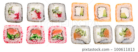 sushi roll isolated on white background without a shadow 100611813
