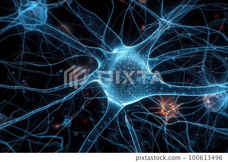 Neuron cells on abstract background, neural...-插圖素材 [100613496] - PIXTA圖庫