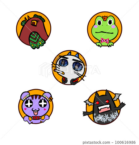 多彩的動物圖標集 100616986