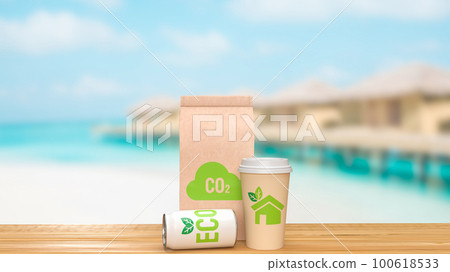 Packaging for eco or recycle concept 3d rendering 100618533