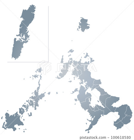 Nagasaki prefecture and municipalities map 100618580