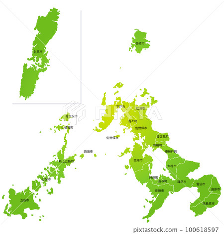 長崎縣市鎮地圖 100618597