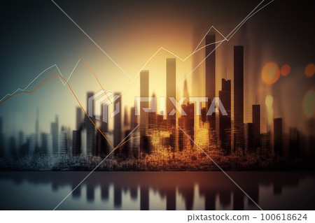 Growing company, performance, financials, financials, graph image "AI-generated image" "Generative AI" 100618624