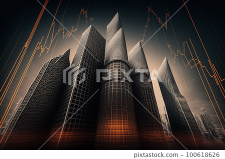 Growing company, performance, financials, financials, graph image "AI-generated image" "Generative AI" 100618626