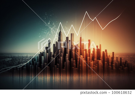 Growing company, performance, financials, financials, graph image "AI-generated image" "Generative AI" 100618632