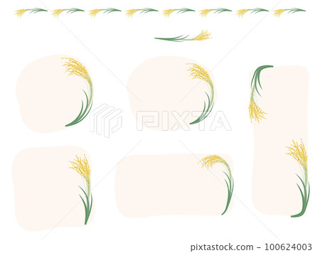 水稻耳朵邊界，框架集矢量圖 100624003
