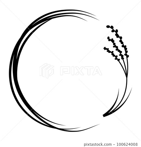 Vector illustration of a round frame of realistic rice ears Vector illustration of a round frame of realistic rice ears 100624008