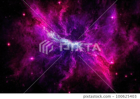 Space background. Realistic starry night. Cosmos and shining stars. Milky way and stardust. Color galaxy with nebula. Magic Infinite universe. Ai generative illustration. Space background. Realistic starry night. Cosmos and shining stars. Milky way and stardust. Color galaxy with nebula. Magic Infinite universe. Ai generative illustration. 100625403