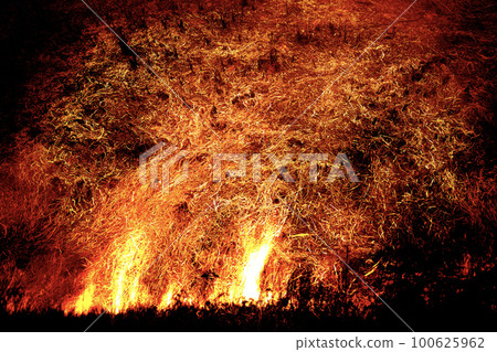 Conceptual picture showing intense heat of burning fire. 100625962