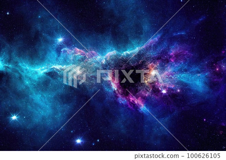 Space background. Realistic starry night. Cosmos and shining stars. Milky way and stardust. Color galaxy with nebula. Magic Infinite universe. Ai generative illustration. Space background. Realistic starry night. Cosmos and shining stars. Milky way and stardust. Color galaxy with nebula. Magic Infinite universe. Ai generative illustration. 100626105