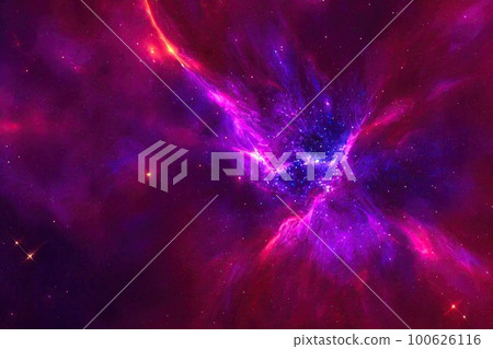 Space background. Realistic starry night. Cosmos and shining stars. Milky way and stardust. Color galaxy with nebula. Magic Infinite universe. Ai generative illustration. Space background. Realistic starry night. Cosmos and shining stars. Milky way and stardust. Color galaxy with nebula. Magic Infinite universe. Ai generative illustration. 100626116
