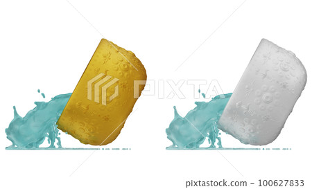 element of gold and silver bowl with water thai culture from image traced 3d. songkran festival thailand travel. 100627833