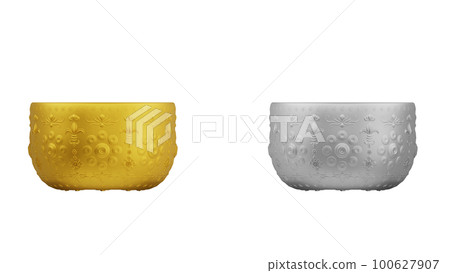 element of gold and silver bowl from image traced 3d. songkran festival thailand travel. element of gold and silver bowl from image traced 3d. songkran festival thailand travel. 100627907