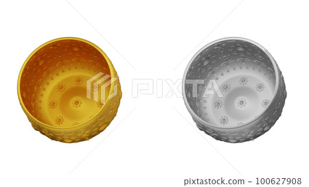 element of gold and silver bowl from image traced 3d. songkran festival thailand travel. element of gold and silver bowl from image traced 3d. songkran festival thailand travel. 100627908