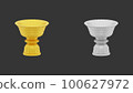 element of gold and silver pedestal tray with thai culture pattern. thailand travel. 100627972