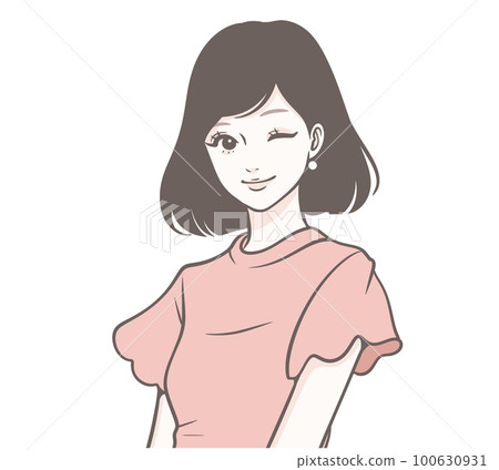 Female illustration material Female illustration material 100630931