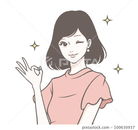 Female illustration material Female illustration material 100630937