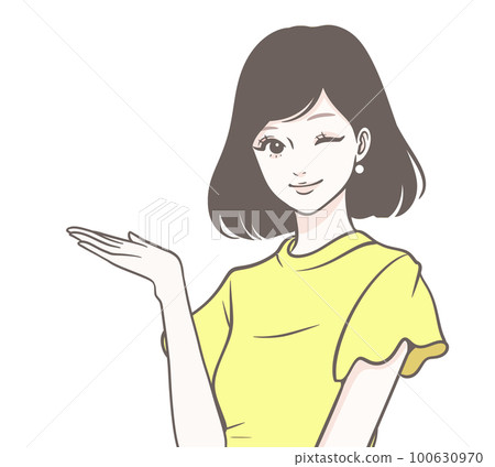 Female illustration material Female illustration material 100630970