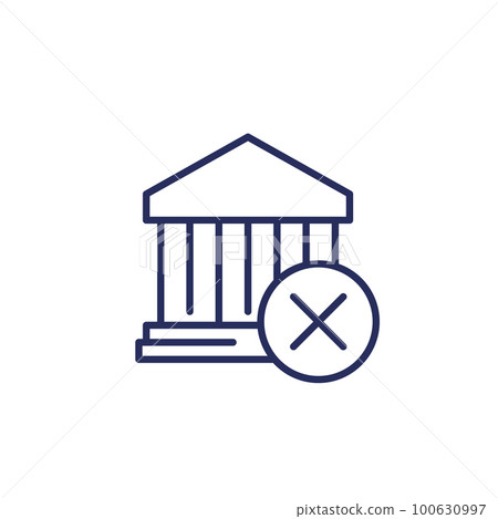 bank sanctions line icon on white bank sanctions line icon on white 100630997