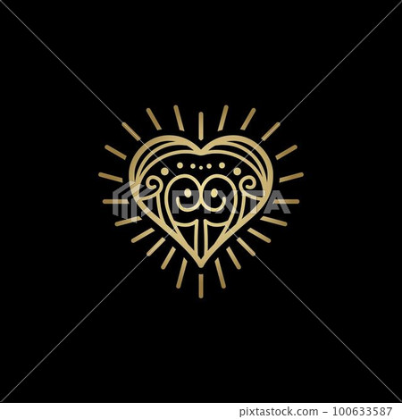 heart, logo, gold 100633587